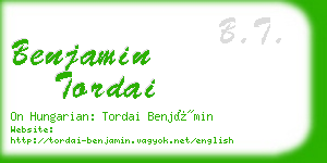 benjamin tordai business card